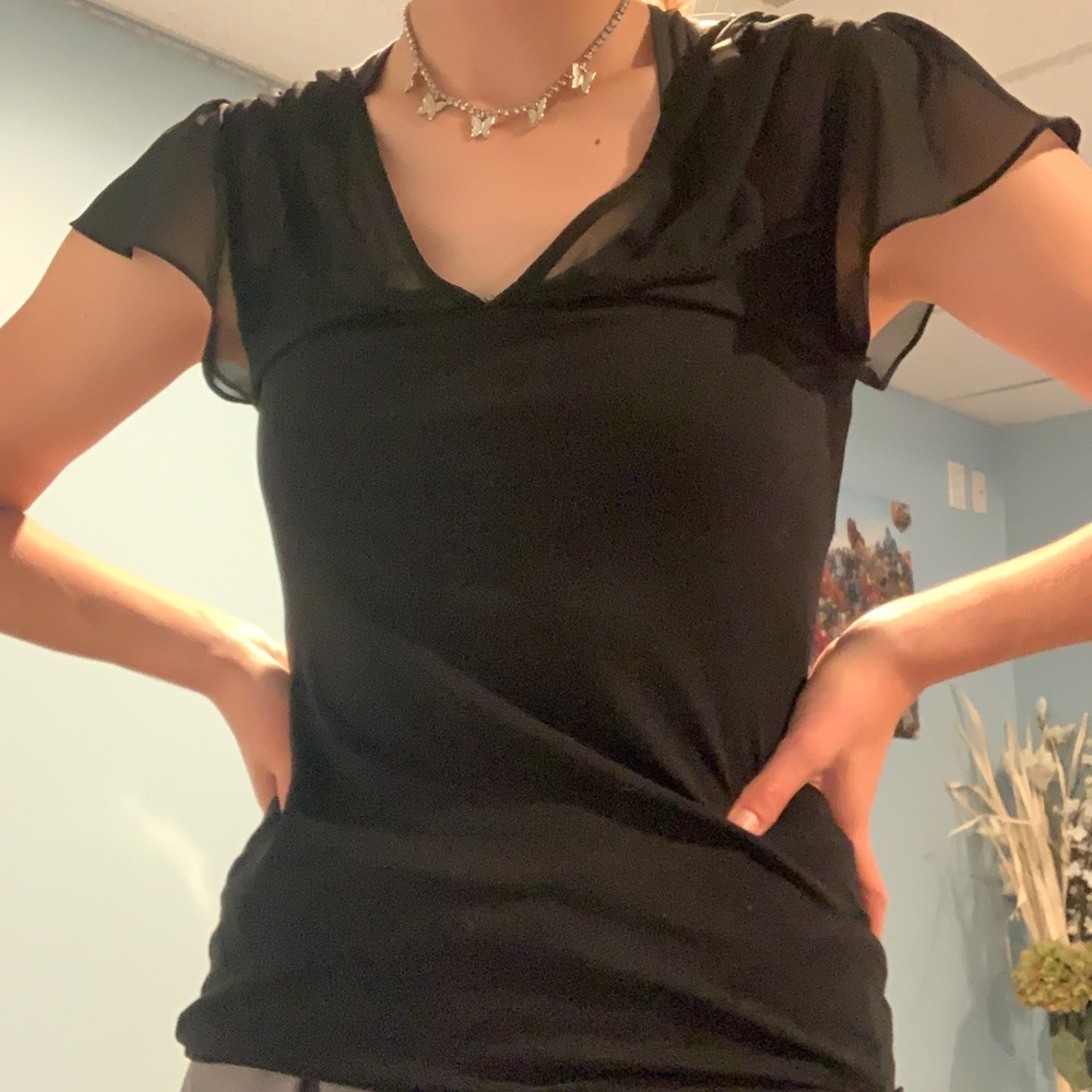 Express Sheer Black Top